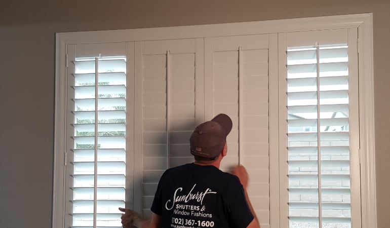 Installation of plantation shutters in Bluff City